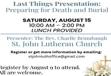 A Presentation on “Last Things” Preparing for Death and Burial