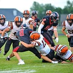 Versailles football goes to 2-0 with a 2nd shutout victory over Fort Loramie 35-0.