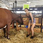 Katie Weiss and her Cow