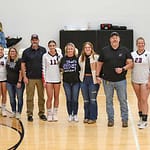 Lady Hawks Volleyball Celebrates Win on Senior Night