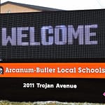 Arcanum-Butler installs new sign at entrance to local campus