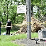 Tornado uncovers Water Street Cemetery grave
