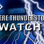 A Severe Thunderstorm Watch in effect until 8 pm