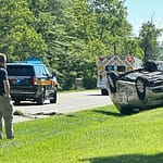 Traffic halted after vehicle overturns on US 36