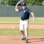 Rehmert throws first pitch to VMI’s Psczulkoski