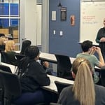 Miami County Deputy talks to Law Enforcement Program students