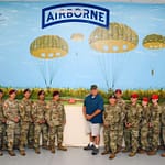 Don Mong paints large US Army Paratroopers mural