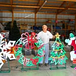 Dick Brown September 9th Annual Christmas lighting display setup begins
