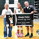 Kindyl Pelts sets a second Greenville volleyball record