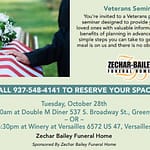 RSVP for Zechar-Bailey’s Veterans pre-planning seminar