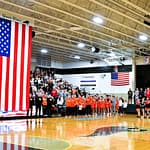Giant American flag unveiled at Greenville High School gymnasium