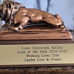 Pitsburg Lions Club Honors the Late Lion of the Year, Christoph Keller