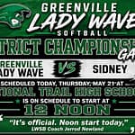“It’s Official” — Lady Wave District Championship Game On for Noon Today