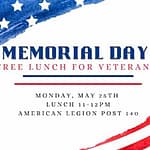 American Legion Post 140 to Host Free Memorial Day Lunch for Veterans