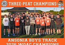 Ansonia Boys Track Team Wins 3rd Straight WOAC League Title