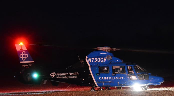 Motorcyclist flown to hospital following crash