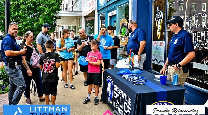 Cones with a Cop Draws Nearly 200 to Downtown Greenville