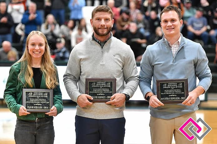 Paige Keller, Shane Gibson, Jonathan Edwards 2025 GHS Hall of Fame